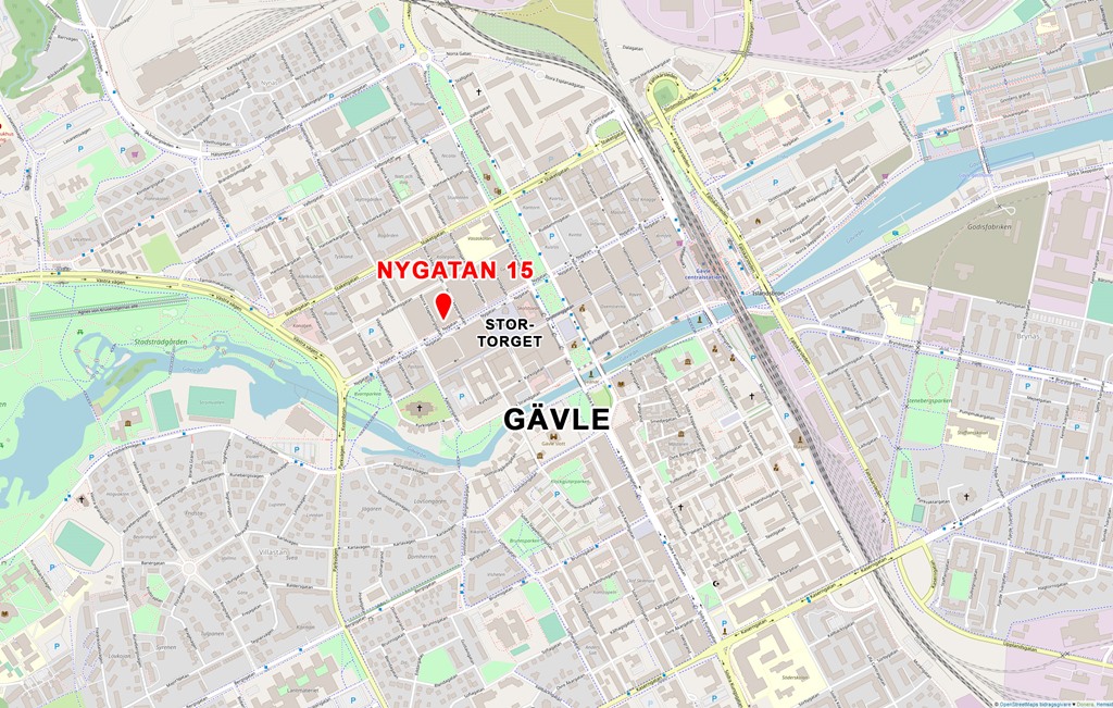 Karta_Gävle_Nygatan-15_OpenStreetMap