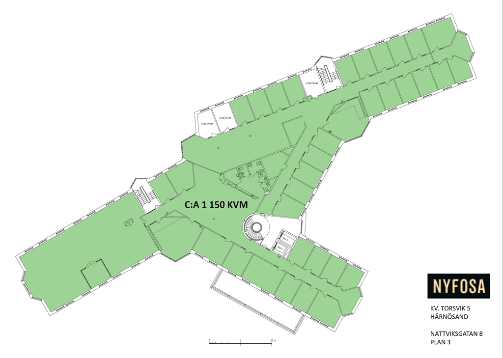 Planritning - Nattviksgatan 8 - Plan 3 - Ca 1150 kvm