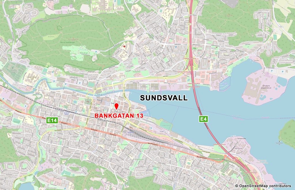 Karta_Sundsvall_Bankgatan-13_OpenStreetMap